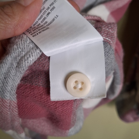 American Eagle Men's 2XL Shirt Pink Gray‎ Flannel Button Up Super Soft Workwear - Picture 6 of 11